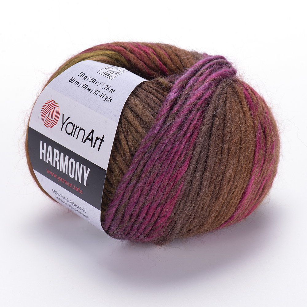 Gomitolo di lana da 50 g YarnArt Harmony blu, rosa, verde A10 500 g con colori sfumati 60% lana 