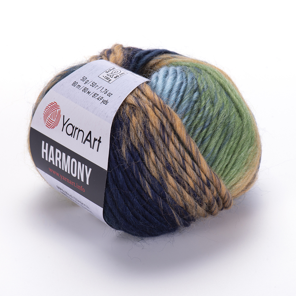 87 yds each lot of 2, Multi A-6 Harmony Ball YarnArt Harmony wool blend roving yarn 